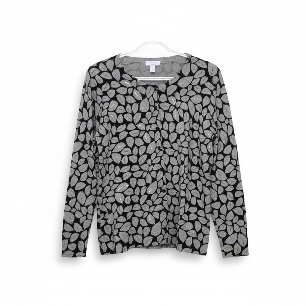Charter Club NWOT black and silver w reflective sequins Holiday  season cardigan